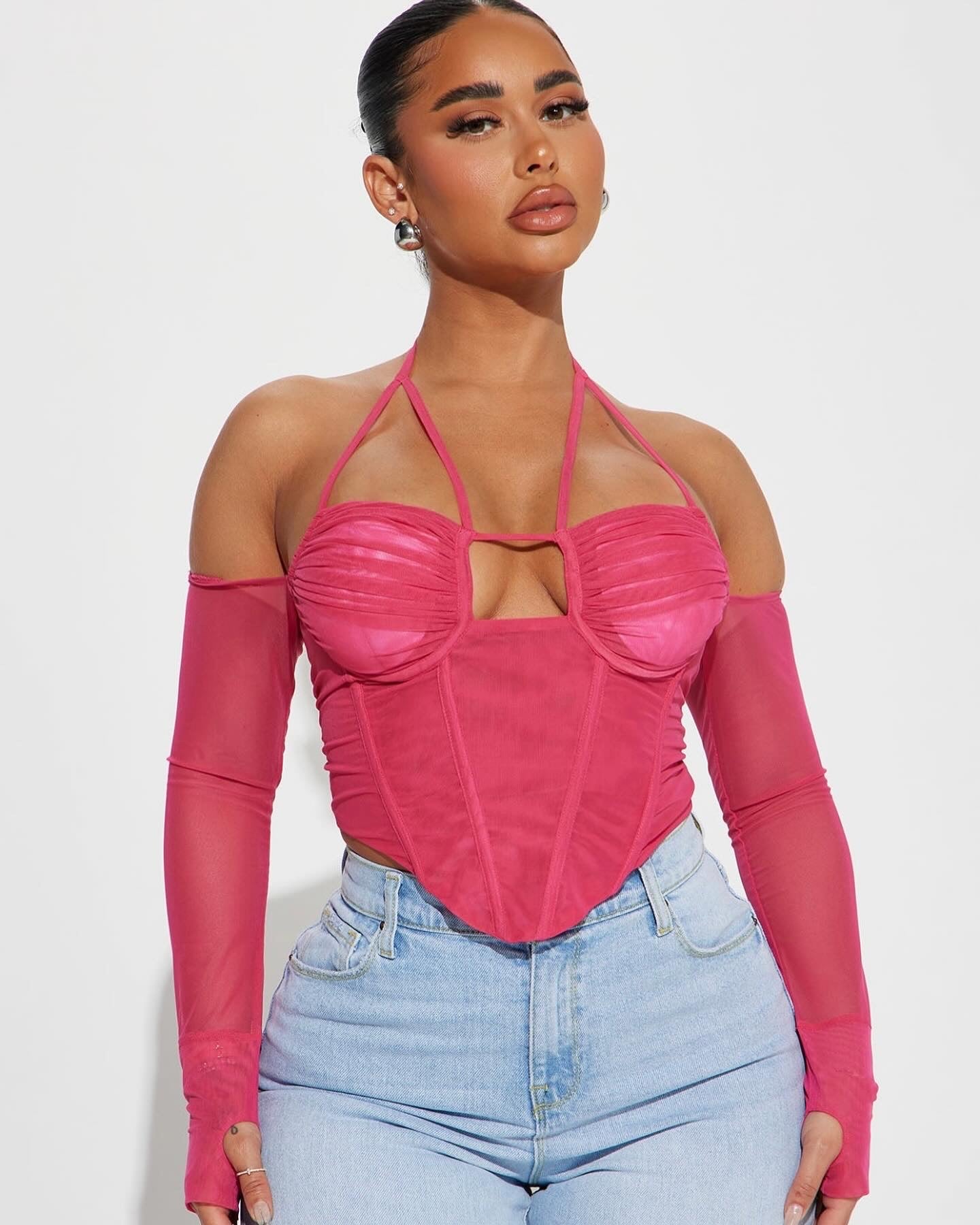 Mesh corset top