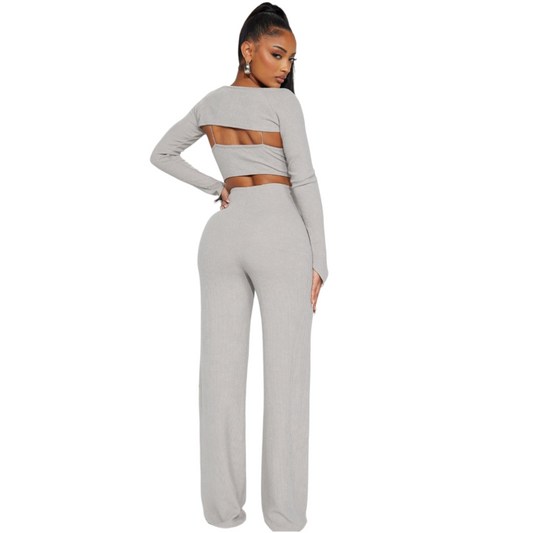 3 piece ribbed Pant set